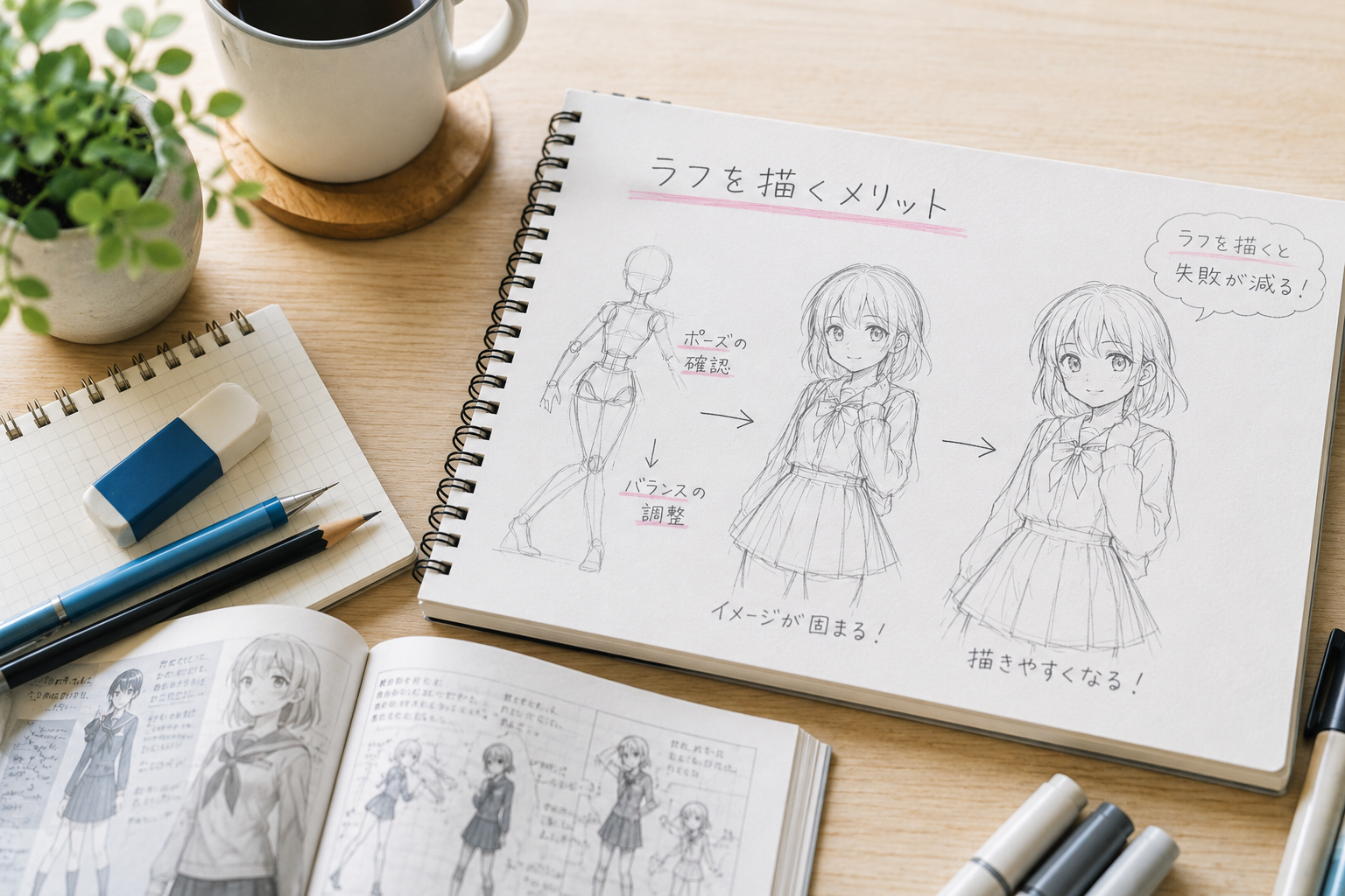 イラスト初心者がラフを描くことをおすすめしたい理由
