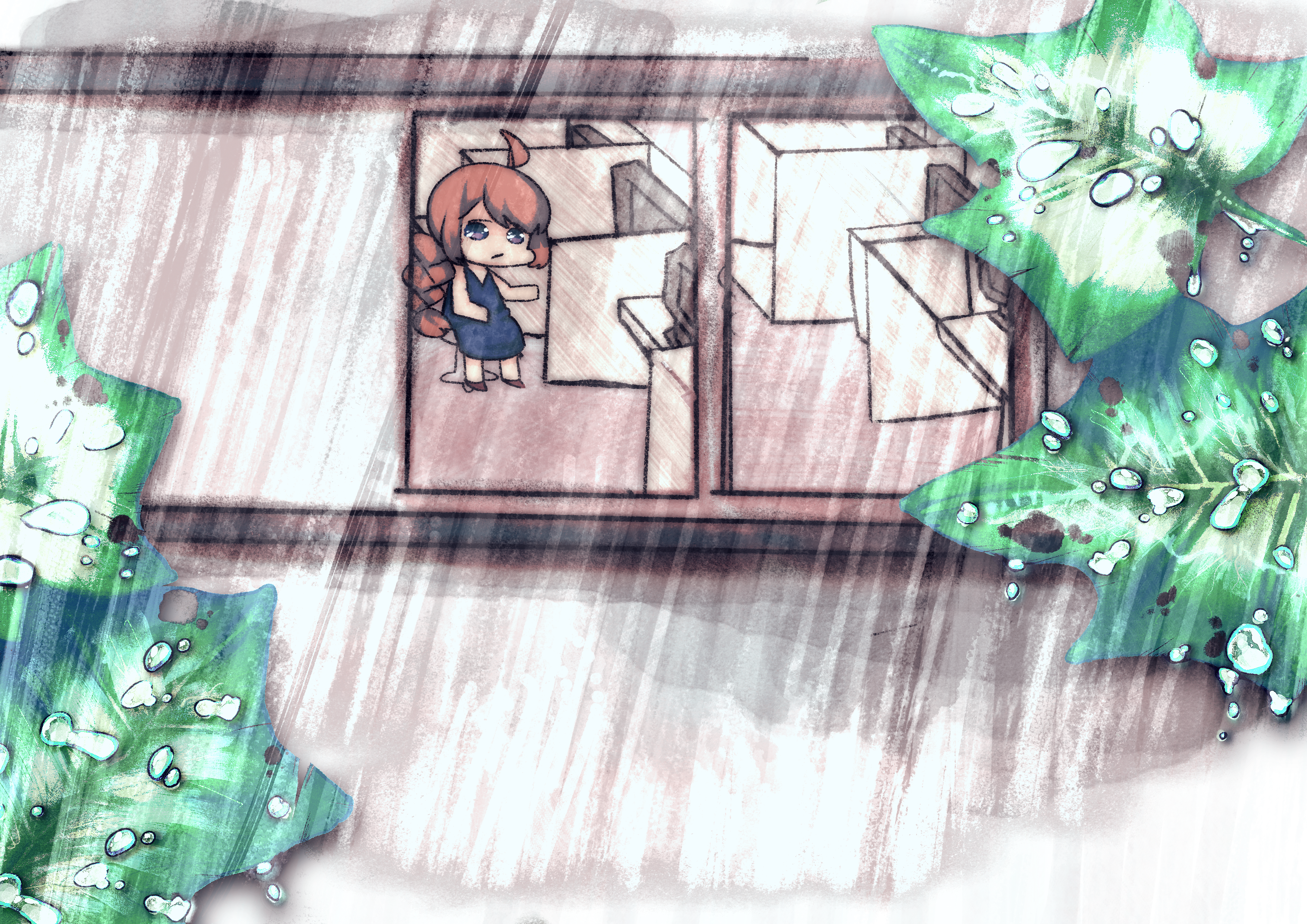 にじげんの窓から見える景色(ロボウサギ)