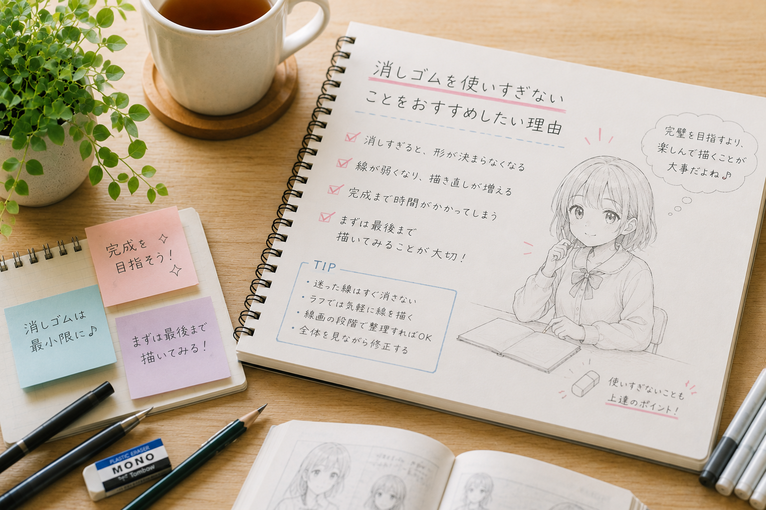 イラスト初心者が「消しゴムを使いすぎない」ことをおすすめしたい理由
