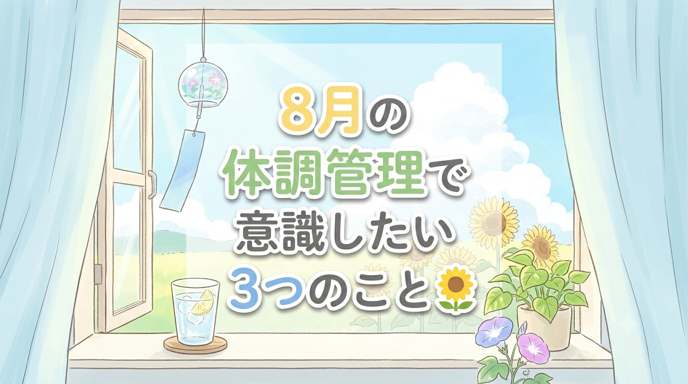 【にじげん横浜駅東口🌈】8月の体調管理で意識したい3つのこと🌻