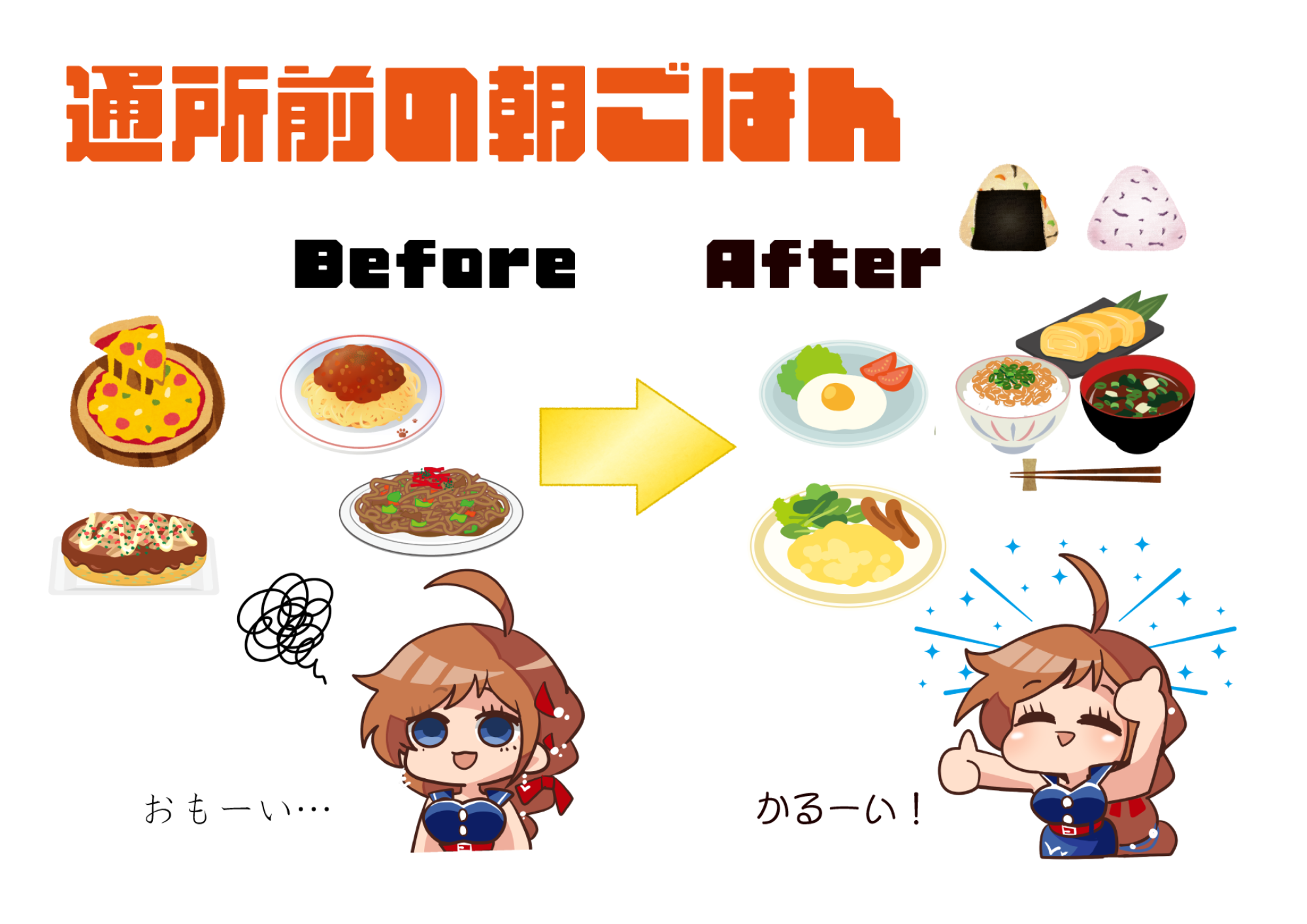通所前の朝ごはん（白兎）