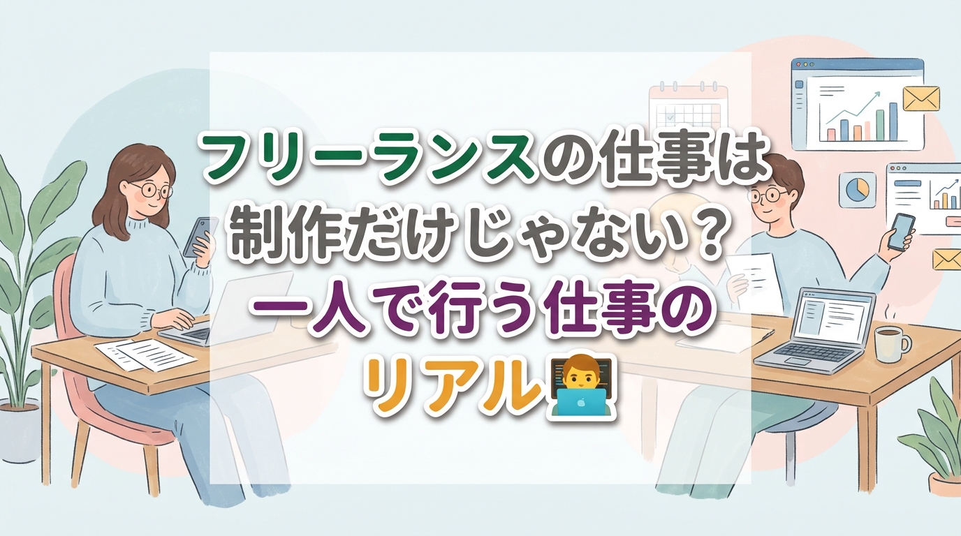 【にじげん横浜駅東口🌈】フリーランスの仕事は制作だけじゃない？一人で行う仕事のリアル🧑🏻‍💻