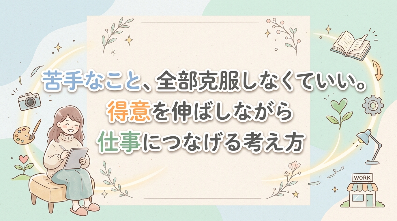 【にじげん横浜駅東口🌈】苦手なこと、全部克服しなくていい。得意を伸ばしながら仕事につなげる考え方