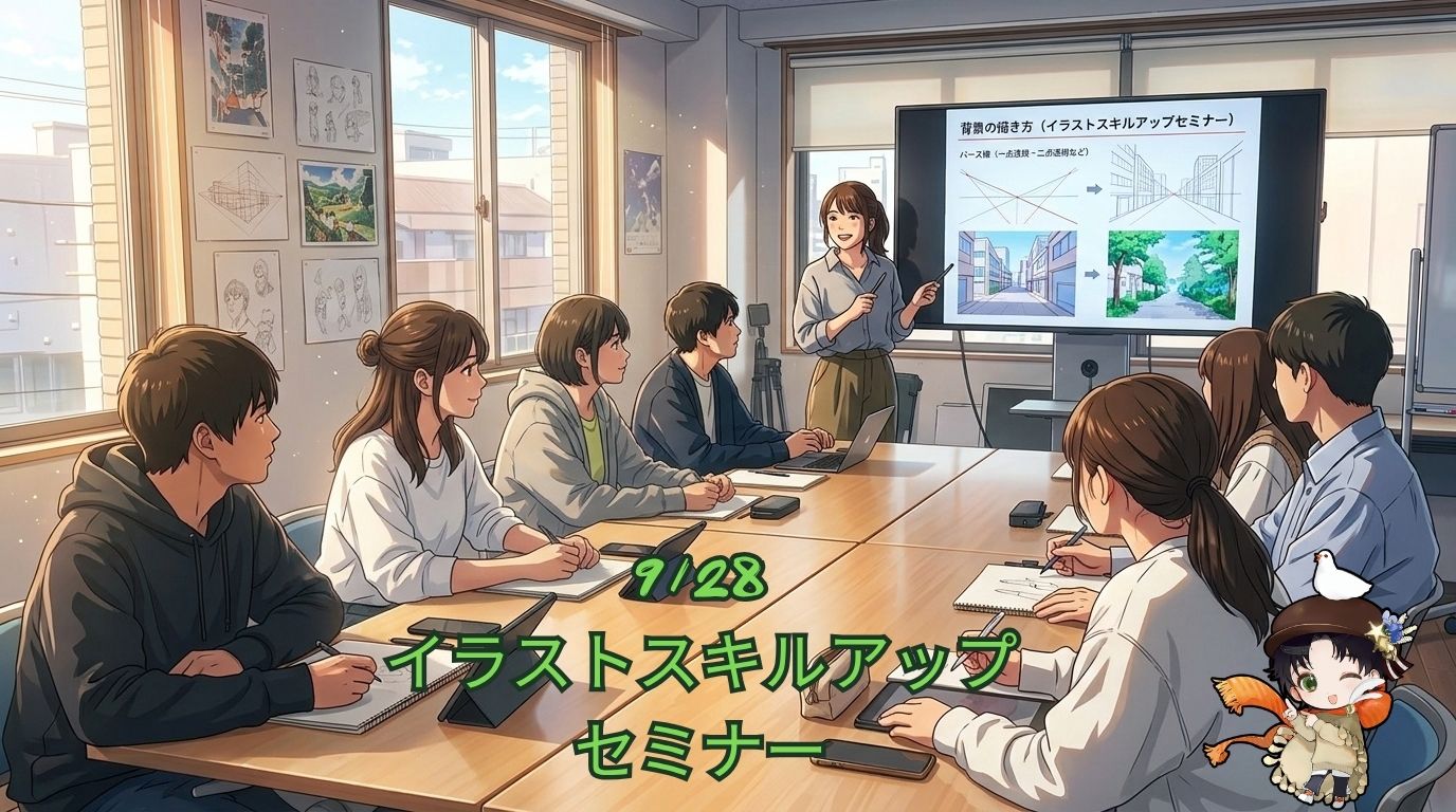 イラストスキルアップセミナーを開催！背景の描き方とパースの基本を学びました