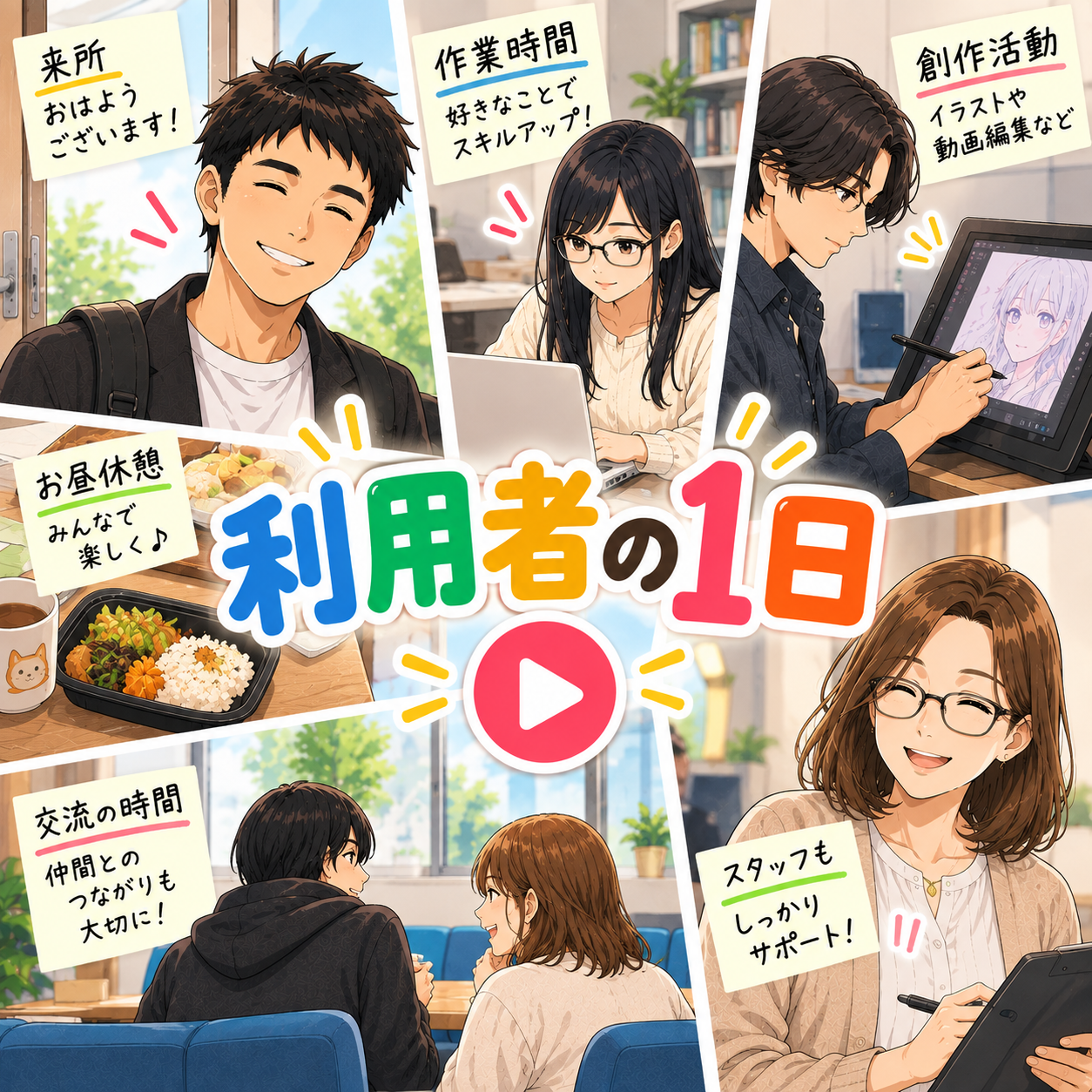 にじげん仙台ではどんな一日を過ごす？スタッフ制作の動画でご紹介します