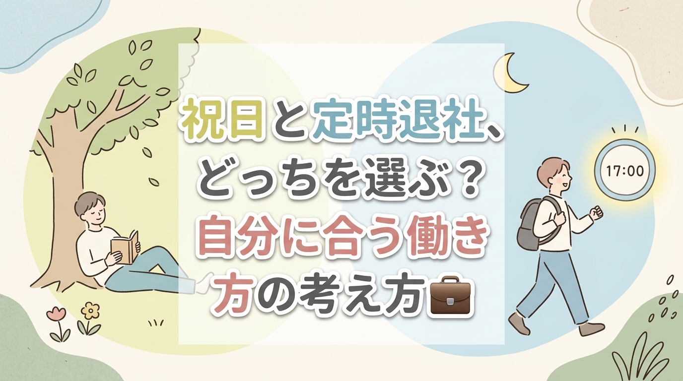 【にじげん横浜駅東口🌈】祝日と定時退社、どっちを選ぶ？自分に合う働き方の考え方💼
