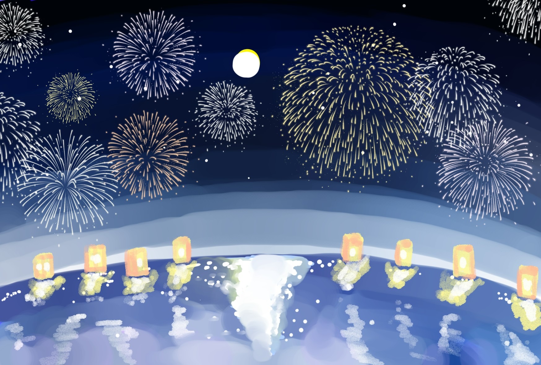 淡い灯りに想いを重ねて｜夏の終わりを描いた灯篭流し