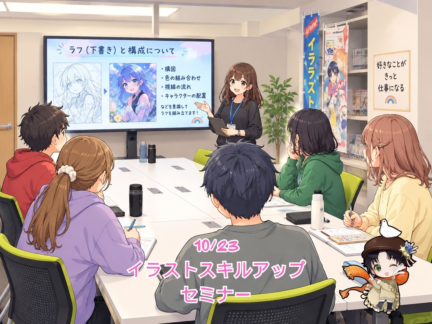 イラストがもっと楽しくなる！プロの視点から学ぶ「一枚絵」のラフ・構成講座を開催しました！