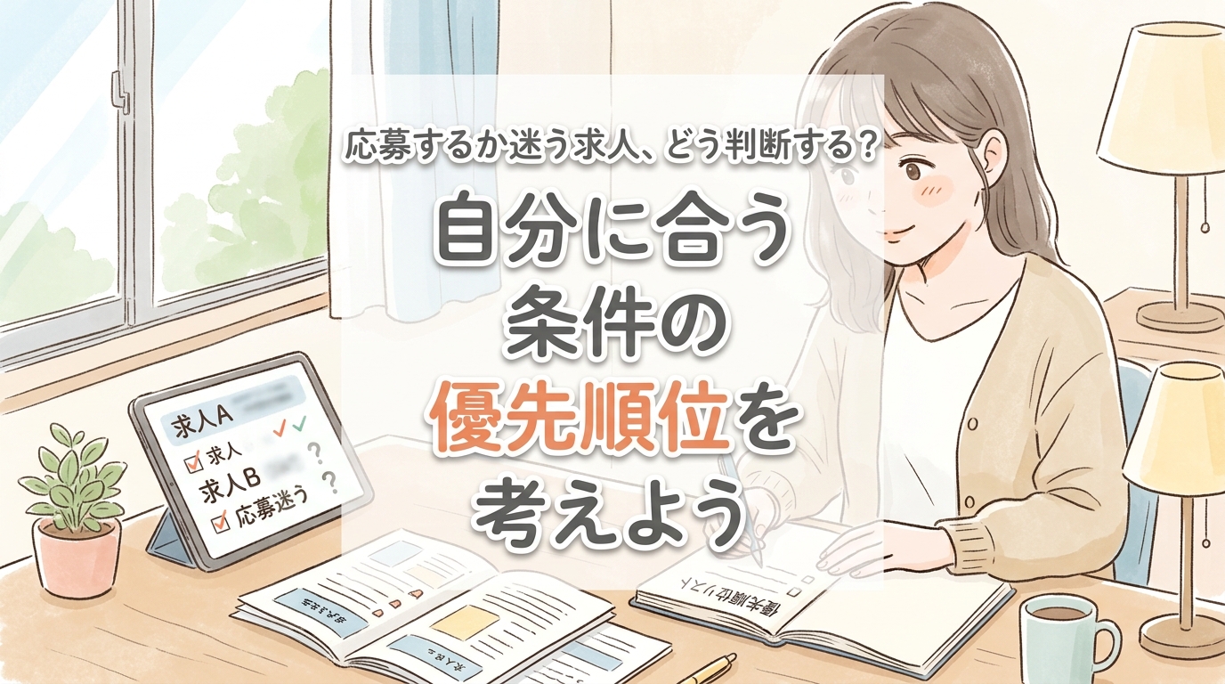 【にじげん横浜駅東口🌈】応募するか迷う求人、どう判断する？自分に合う条件の優先順位を考えよう
